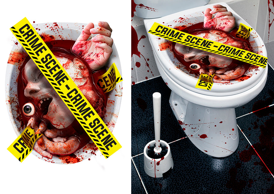 Adesivo per WC Halloween Scena del crimine 40 cm