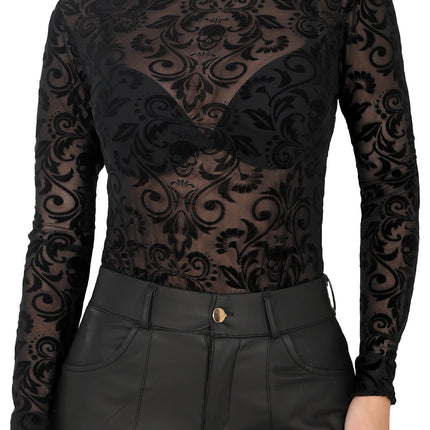 Camicia in pizzo nera