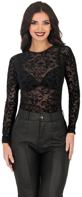 Camicia in pizzo nera