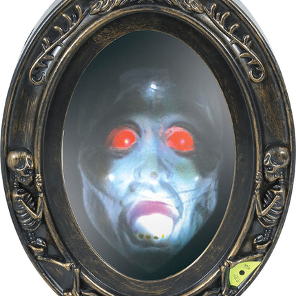 Specchio segnaletico di Halloween con luce e suono 32 cm