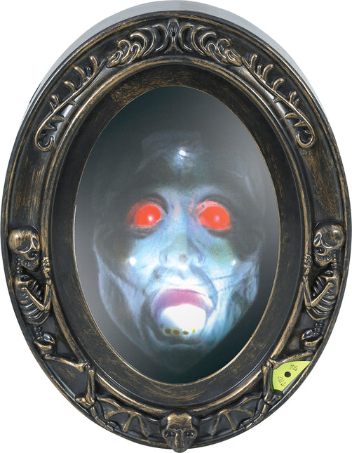 Specchio segnaletico di Halloween con luce e suono 32 cm