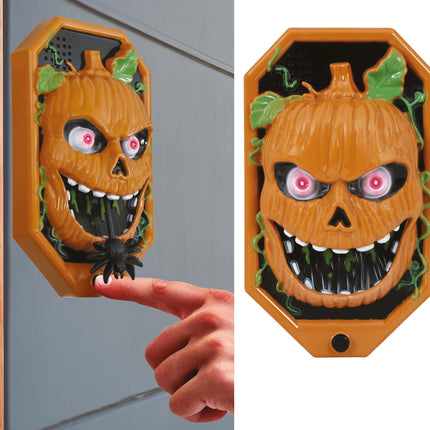 Zucca campanello di Halloween con luce, suono e movimento