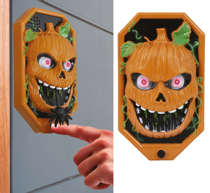 Zucca campanello di Halloween con luce, suono e movimento