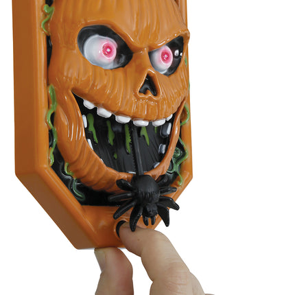 Zucca campanello di Halloween con luce, suono e movimento