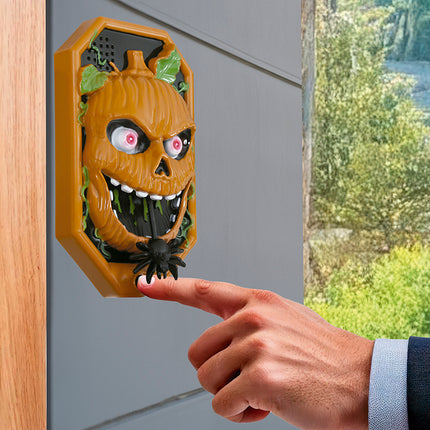Zucca campanello di Halloween con luce, suono e movimento