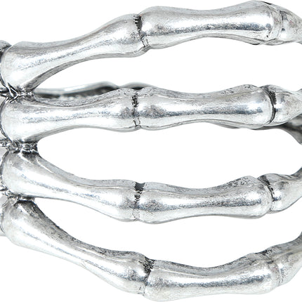Braccialetto di Halloween Mano di scheletro in argento