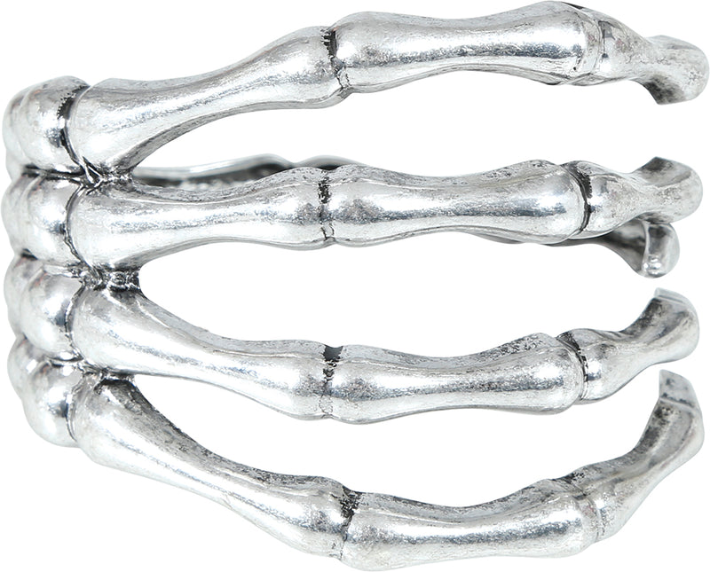 Braccialetto di Halloween Mano di scheletro in argento