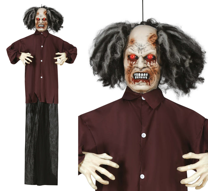 Bambola Zombie di Halloween con luci, suoni e movimenti 1,8 m