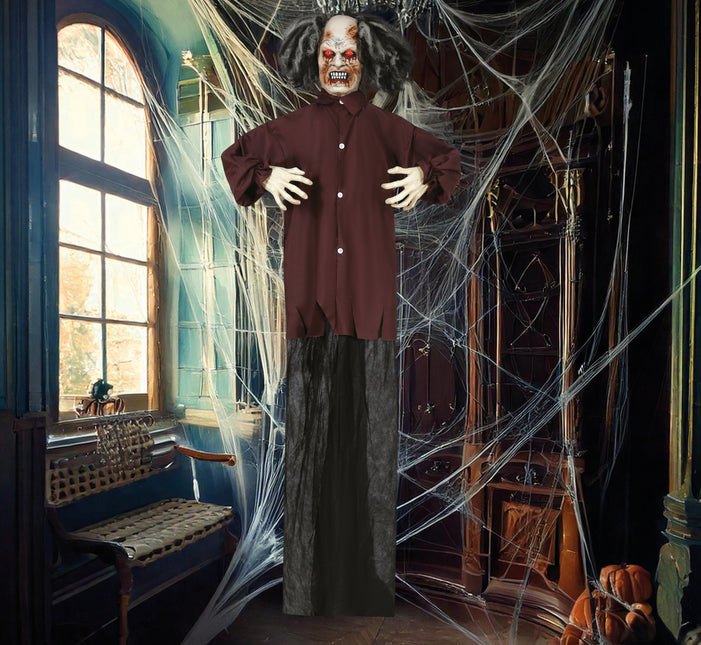 Bambola Zombie di Halloween con luci, suoni e movimenti 1,8 m