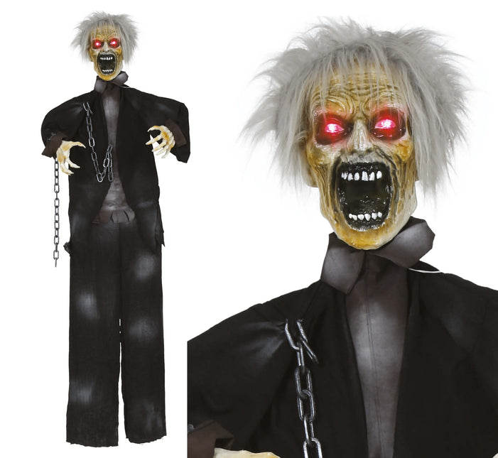 Bambola Zombie di Halloween con luci, suoni e movimenti 1,7m