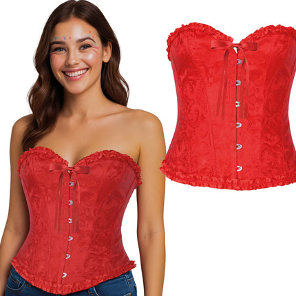 Corsetto rosso da donna in pizzo