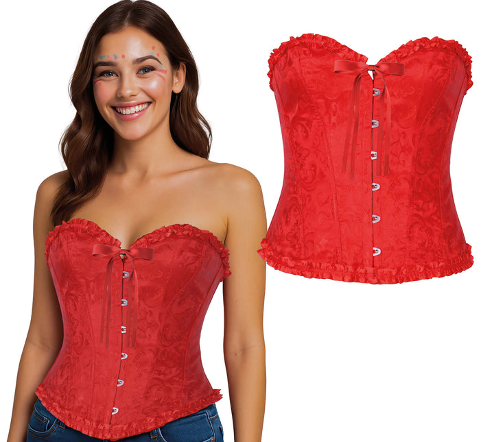 Corsetto rosso da donna in pizzo