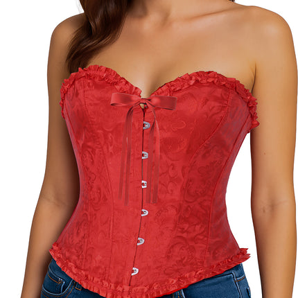 Corsetto rosso da donna in pizzo