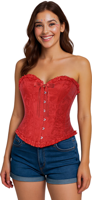 Corsetto rosso da donna in pizzo