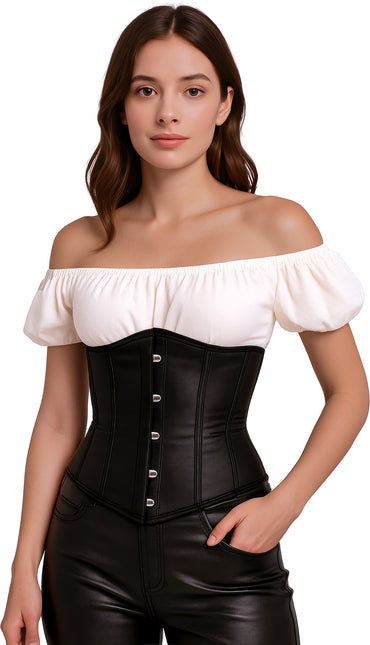 Corsetto nero in pizzo da donna