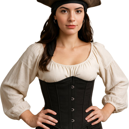 Corsetto nero in pizzo da donna