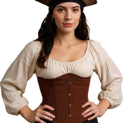 Corsetto marrone da donna pirata
