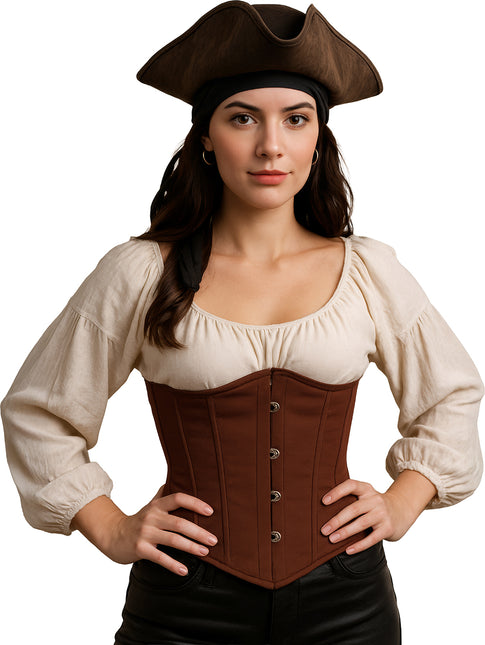 Corsetto marrone da donna pirata