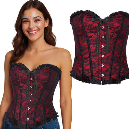 Corsetto rosso bordeaux da donna