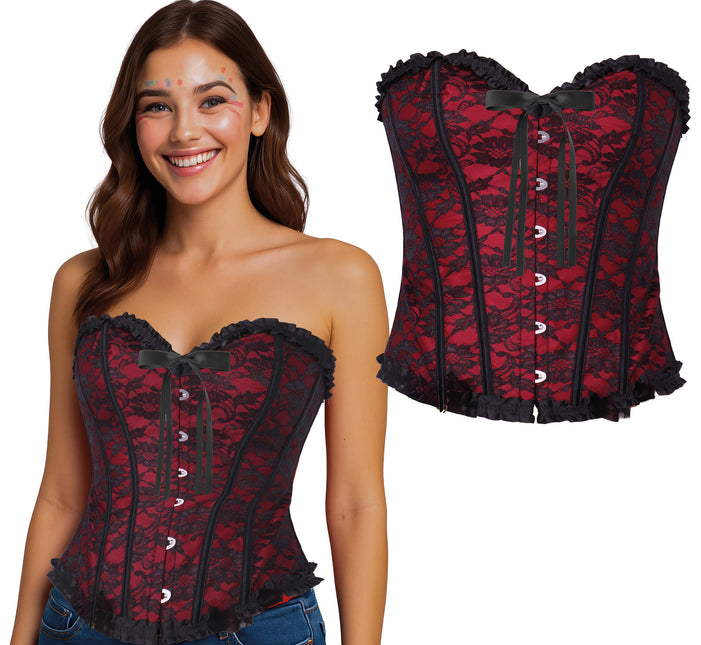 Corsetto rosso bordeaux da donna