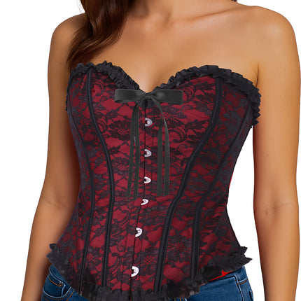 Corsetto rosso bordeaux da donna