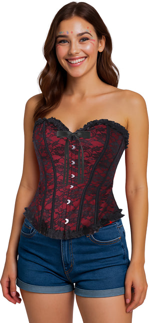 Corsetto rosso bordeaux da donna