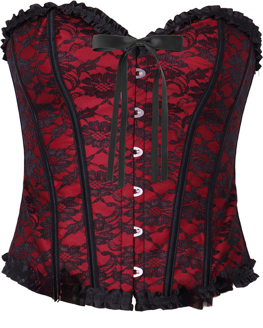 Corsetto rosso bordeaux da donna