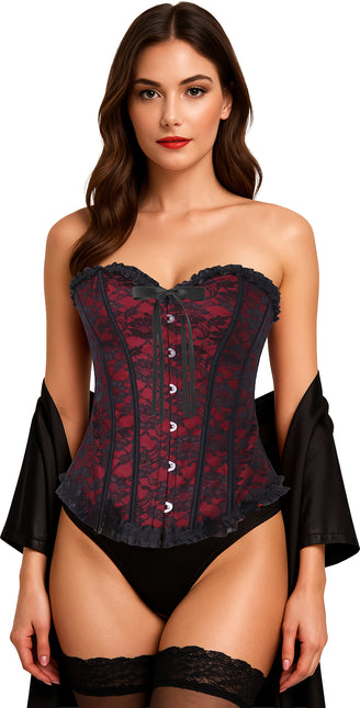 Corsetto rosso bordeaux da donna