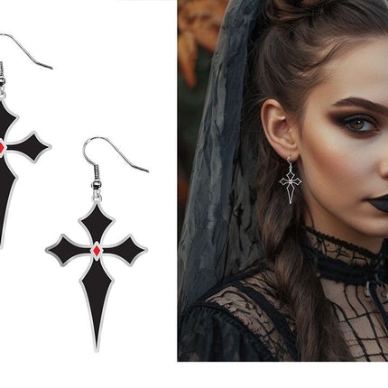 Orecchini di Halloween a forma di croce