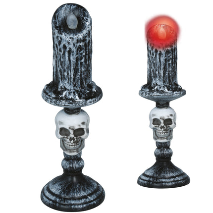 Portacandele di Halloween, scheletro grigio, 1 pz.