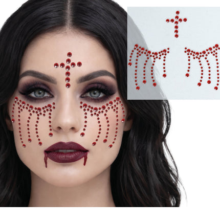 Adesivi per il viso di Halloween "Croce Rossa"
