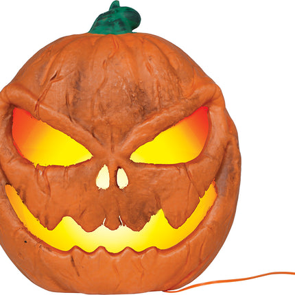 Zucca di Halloween arancione con luce, 28 cm