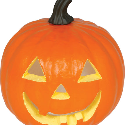 Zucca di Halloween in schiuma arancione con luce, 28 cm