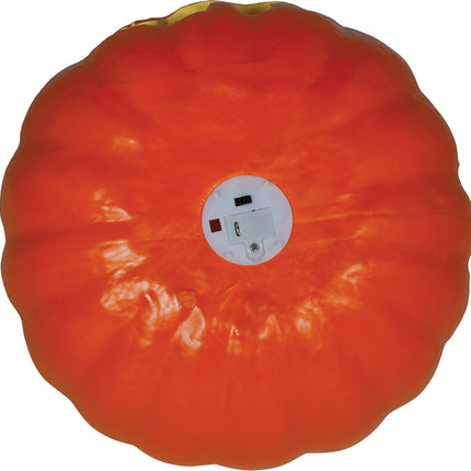 Zucca di Halloween in schiuma arancione con luce, 28 cm