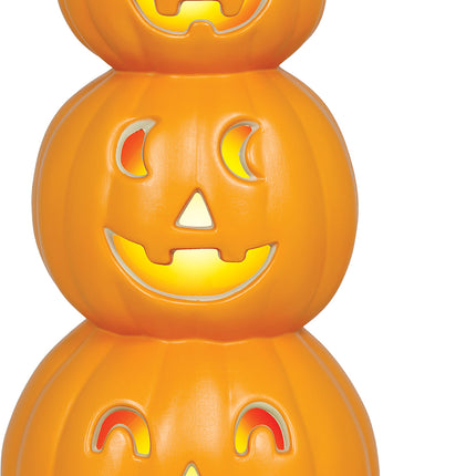 Pila di zucche di Halloween con luce, 52 cm