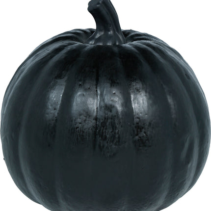 Zucca di Halloween nera con luce, 20 cm