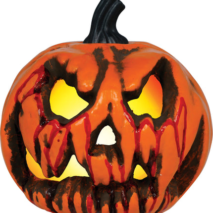 Zucca di Halloween arancione horror 20 cm