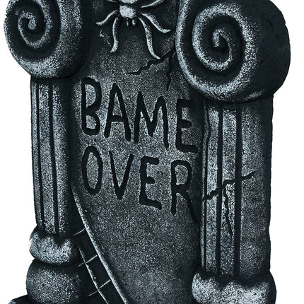 Lapide di Halloween grigia "Game Over" 42 cm
