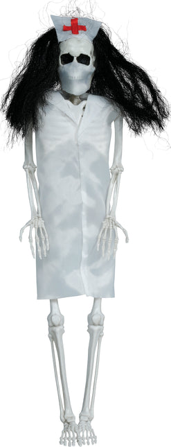 Halloween Skelet Hangend Verpleegster 40cm