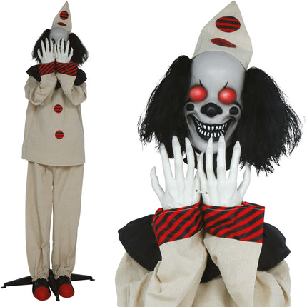 Clown di Halloween Pop Scare con luci, suoni e movimenti, 1,85 m