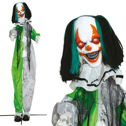 Clown pop di Halloween con luci, suoni e movimenti, 2,55 m