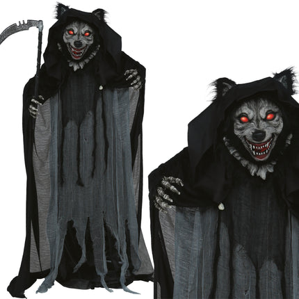 Lupo mannaro di Halloween con luci, suoni e movimenti, 1,75 m