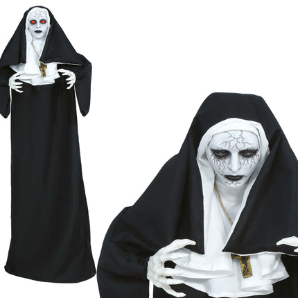 Maschera di Halloween "Donna spaventosa" con luci, suoni e movimenti, 1,5 m