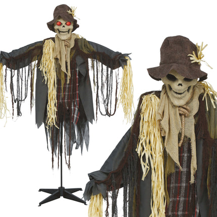 Spaventapasseri Halloween Pop Horror con luci, suoni e movimenti, 1,75 m