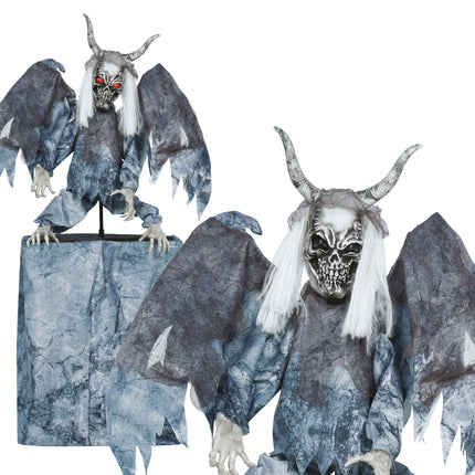 Fantasma di Halloween in stile pop, demoniaco, con luci, suoni e movimenti, 1,7 m