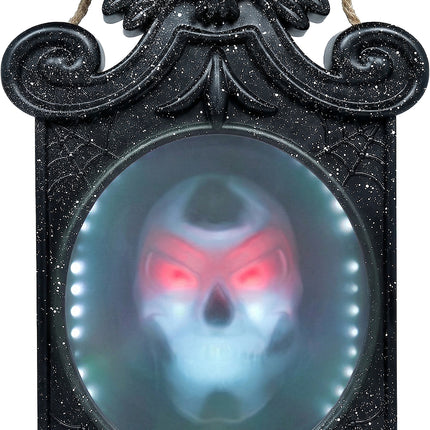 Specchio di Halloween con immagine, luce e movimento, 45 cm