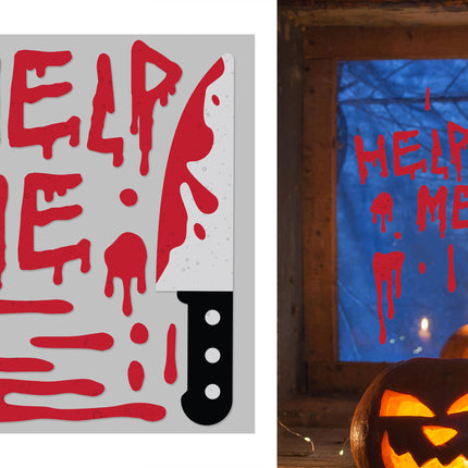 Decorazione per finestre di Halloween "Help Me" 50 cm