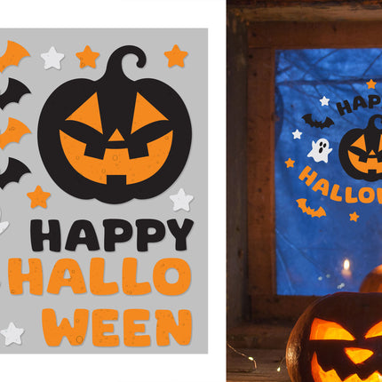 Decorazione per finestre di Halloween “Happy Halloween” 50 cm