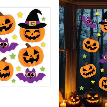 Decorazioni per finestre di Halloween: zucche da 50 cm