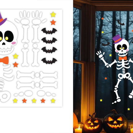 Decorazione per finestre di Halloween: scheletro da 50 cm